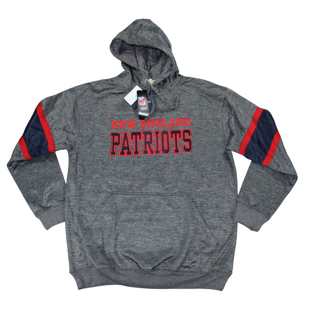 New England Patriots Fanatics Front Pocket Embroidered Hoodie Sweatshirt NWT